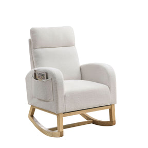 Modern Accent High Backrest Rocking Lounge Chair