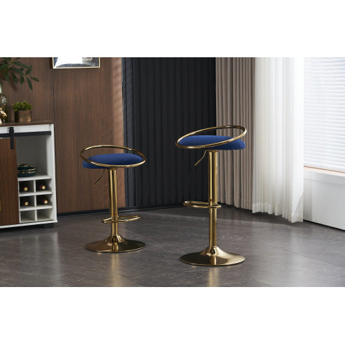 velvet Padded 360° Swivel Bar Stools (Set of 2)