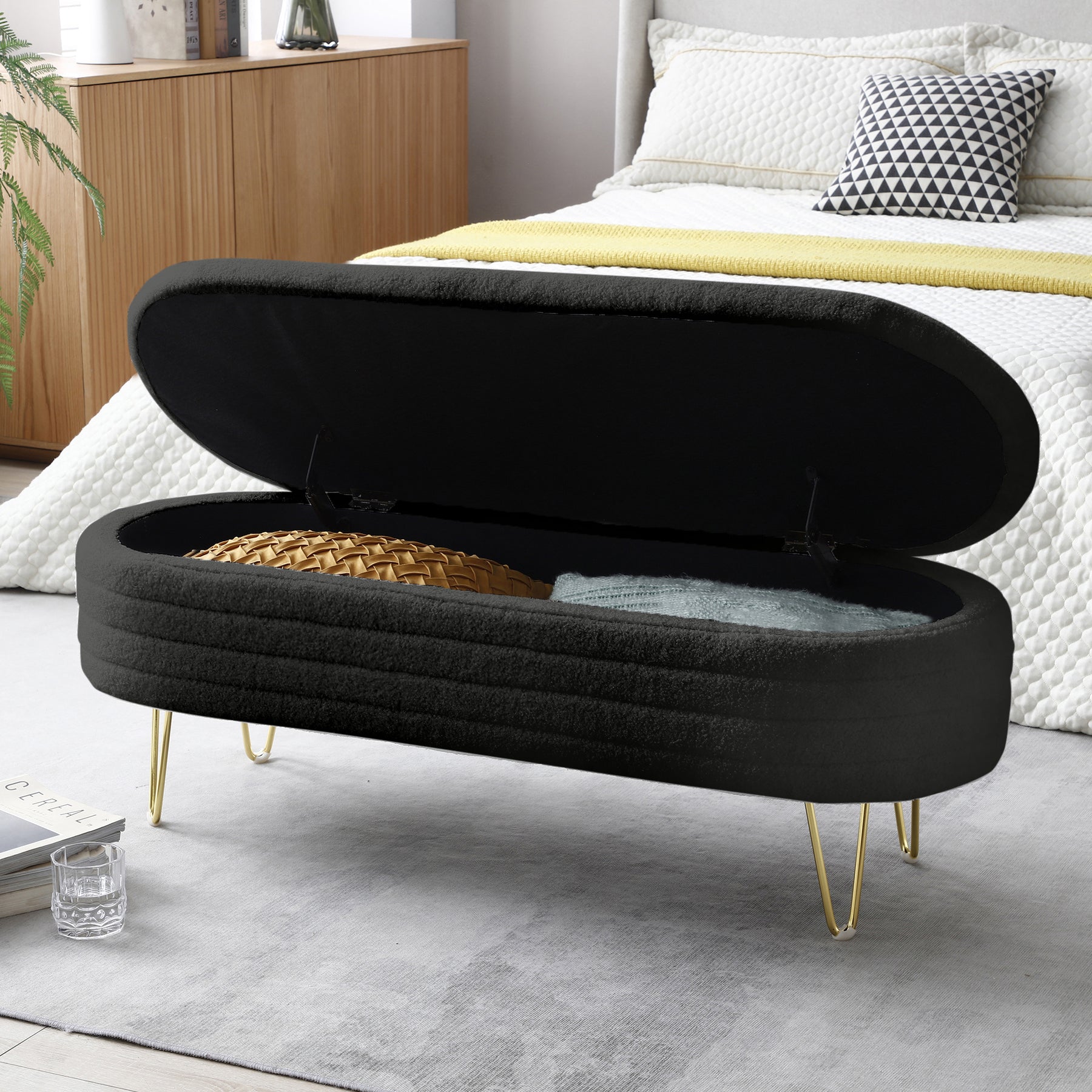 Oval Storage Ottoman & Bench