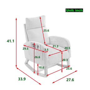 Modern Accent High Backrest Rocking Lounge Chair