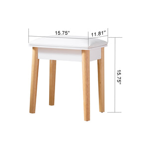 Wooden Vanity/Dressing/Makeup Stool (White)