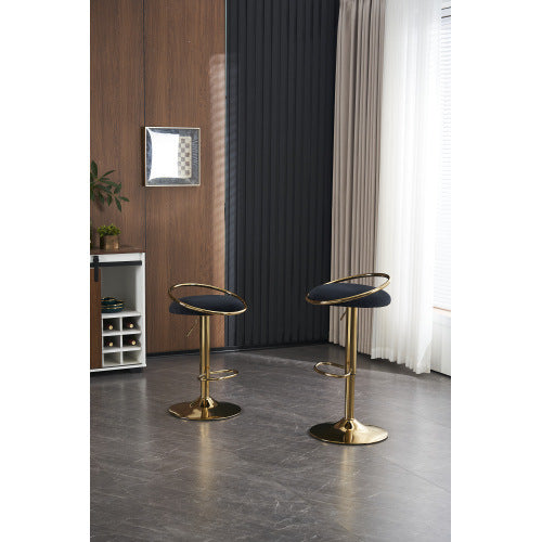 velvet Padded 360° Swivel Bar Stools (Set of 2)