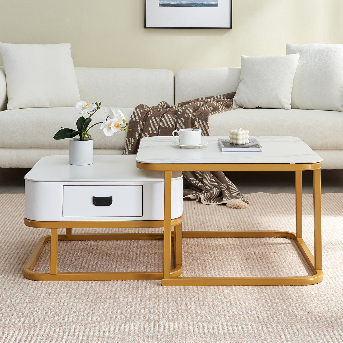 Modern Nesting Square Coffee Tables