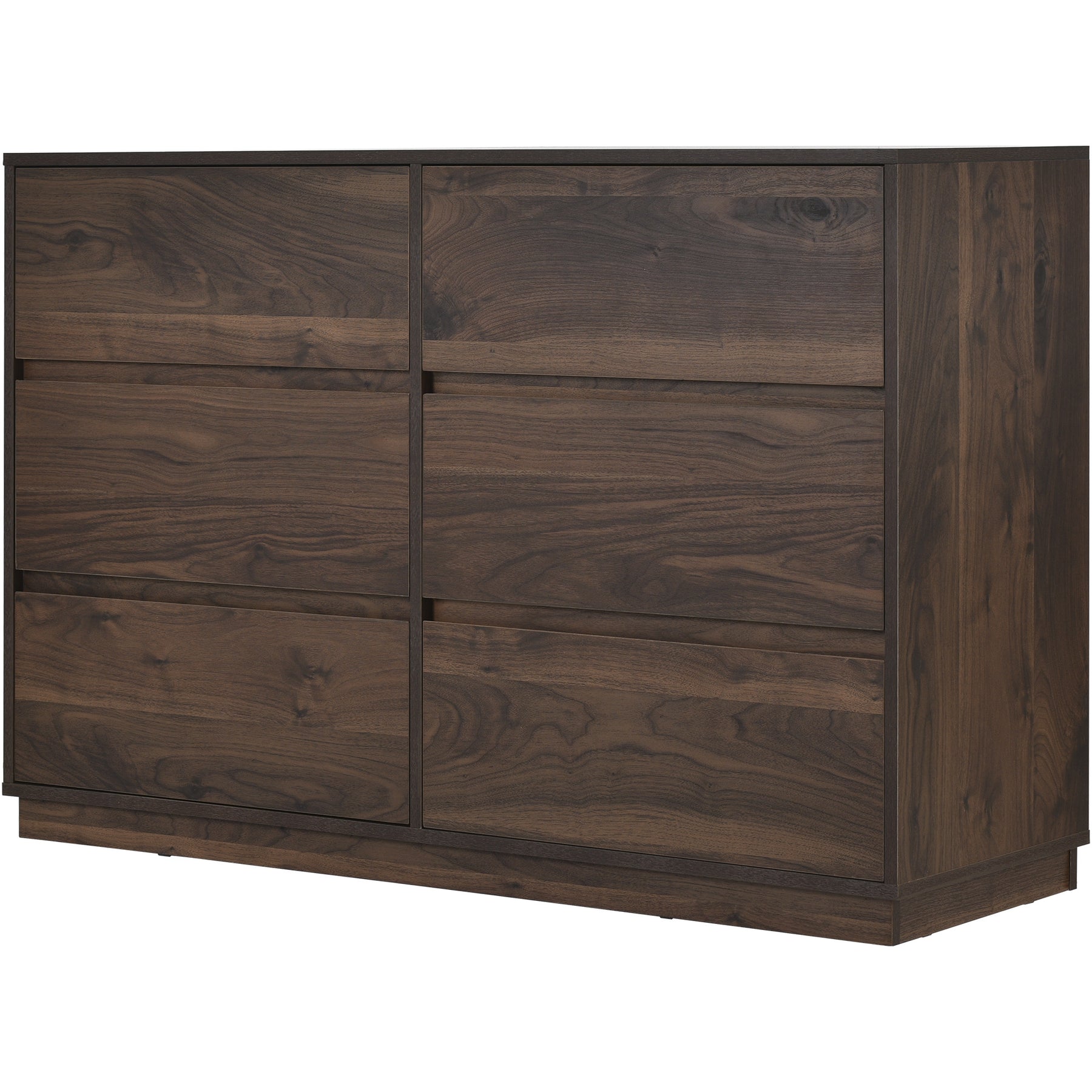 Mid-Century Modern 6 Drawers Dresser - Dark Brown