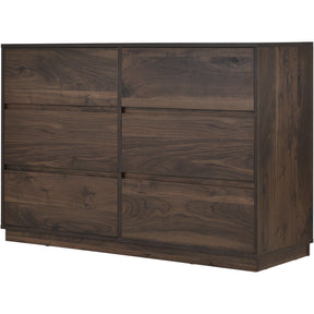 Mid-Century Modern 6 Drawers Dresser - Dark Brown