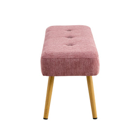 Pink Linen Upholstered Bench