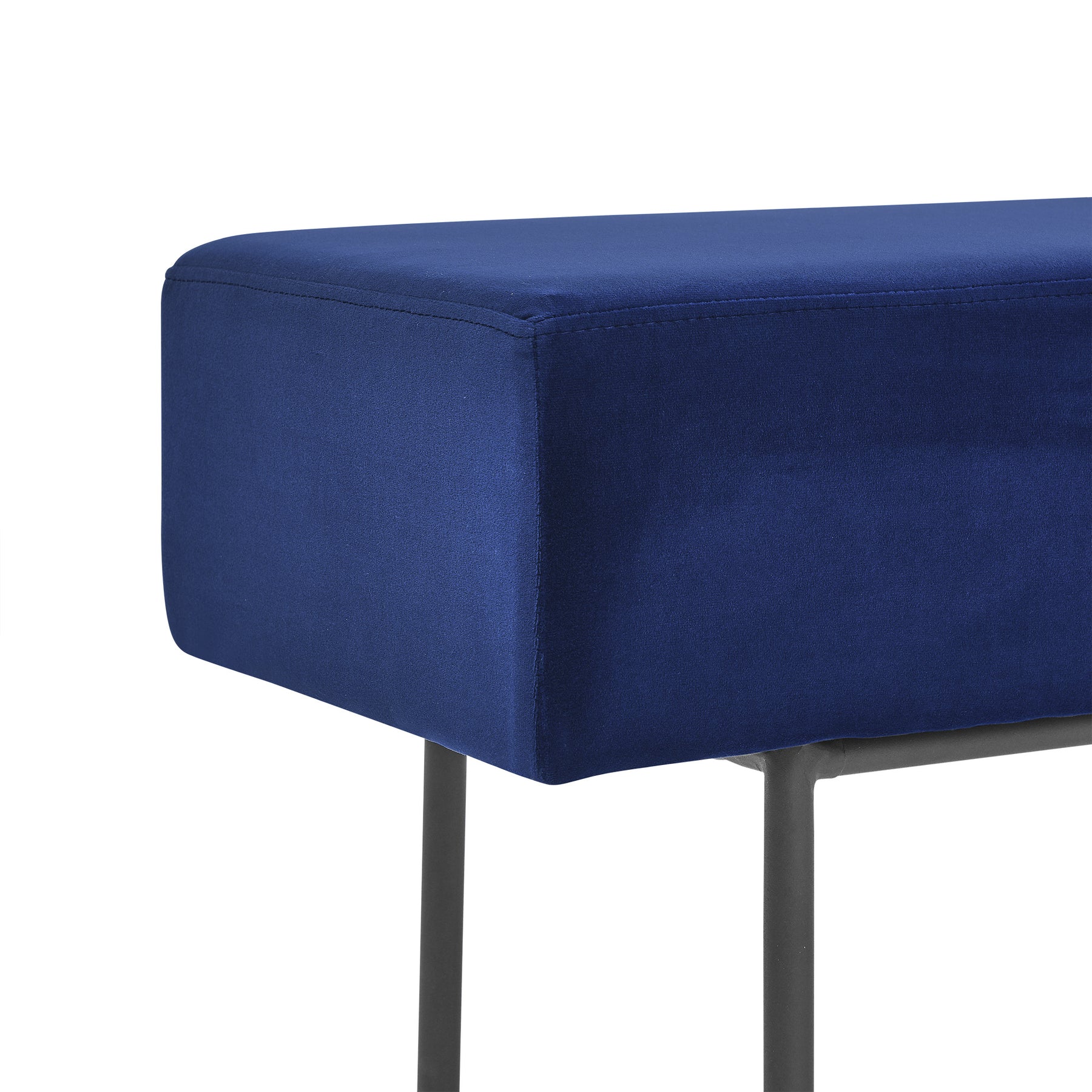 Blue Contemporary Style Bedroom Velvet Upholstered Bench