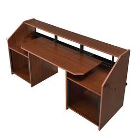 Annette Music Desk in Walnut & Black Finish