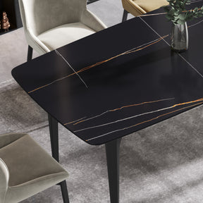 Modern artificial stone black Dining Table