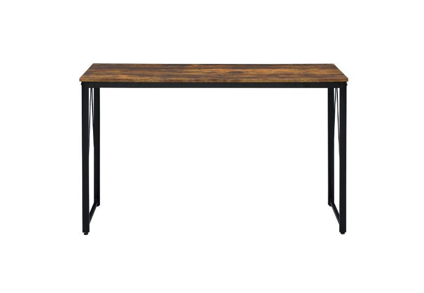 Zaidin L-Shaped Writing Desk in Weathered Oak & Black Finish