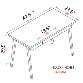 Home Office Computer Desk with 1 Drawer in Solid Wood Finish