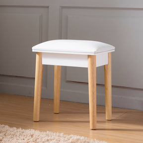 Wooden Vanity/Dressing/Makeup Stool (White)