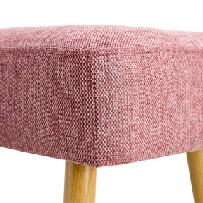 Pink Linen Upholstered Bench