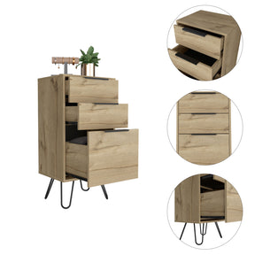 Augusta Light Dresser with Hairpin Legs - Three Drawers (Light Oak)