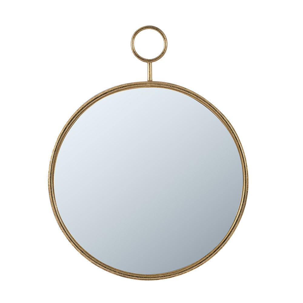 Circle Wall Mirror with Gold Iron Frame