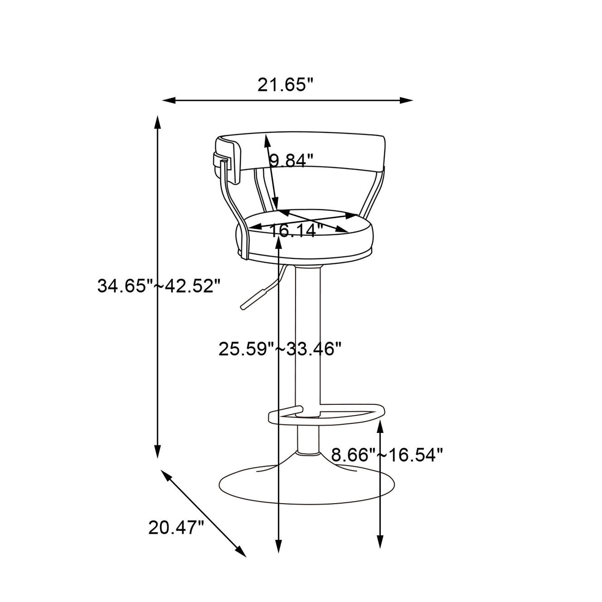 Bar Stools with Back and Footrest Counter Height Bar Stools