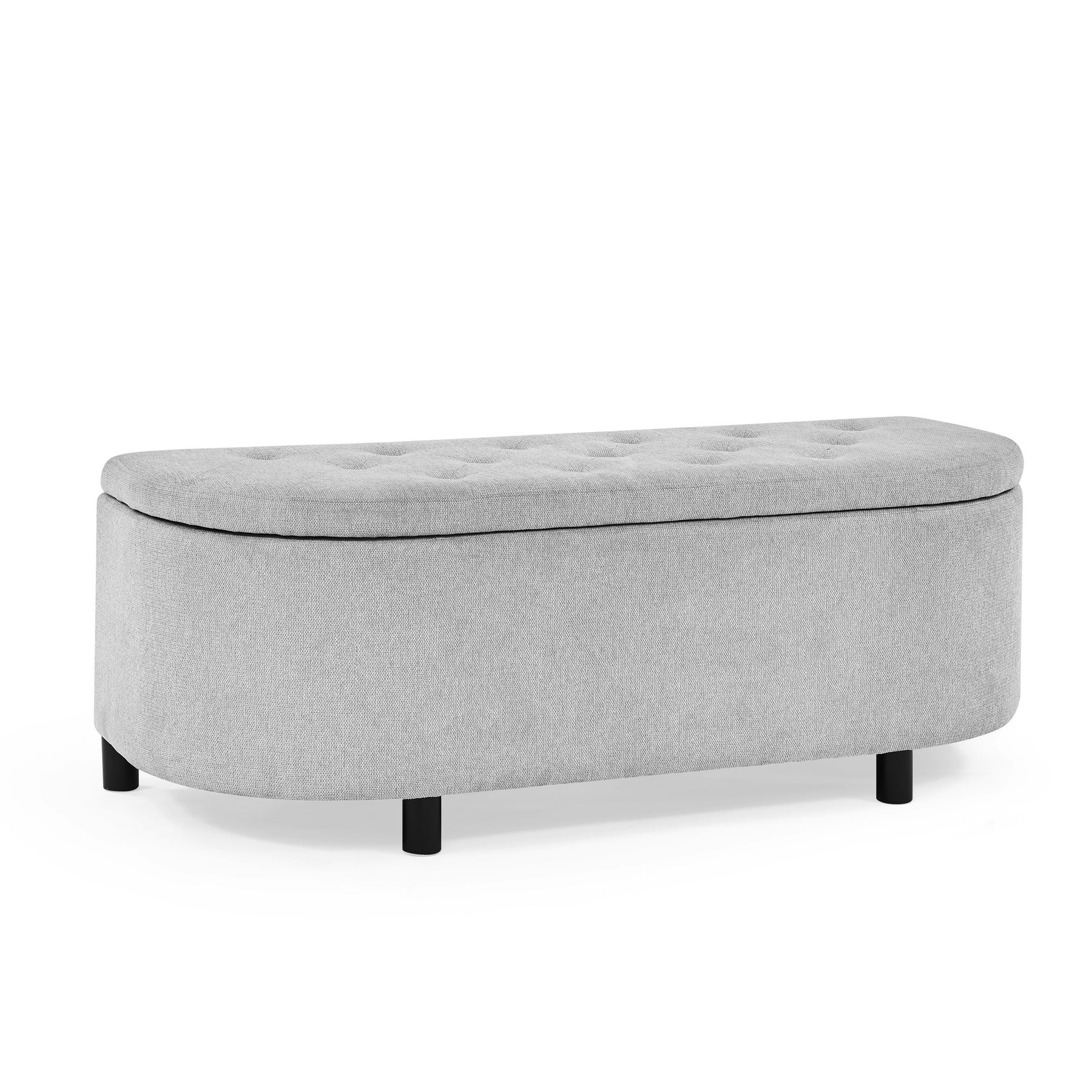 2 Modern Grey & Yellow Linen Storage Ottomans