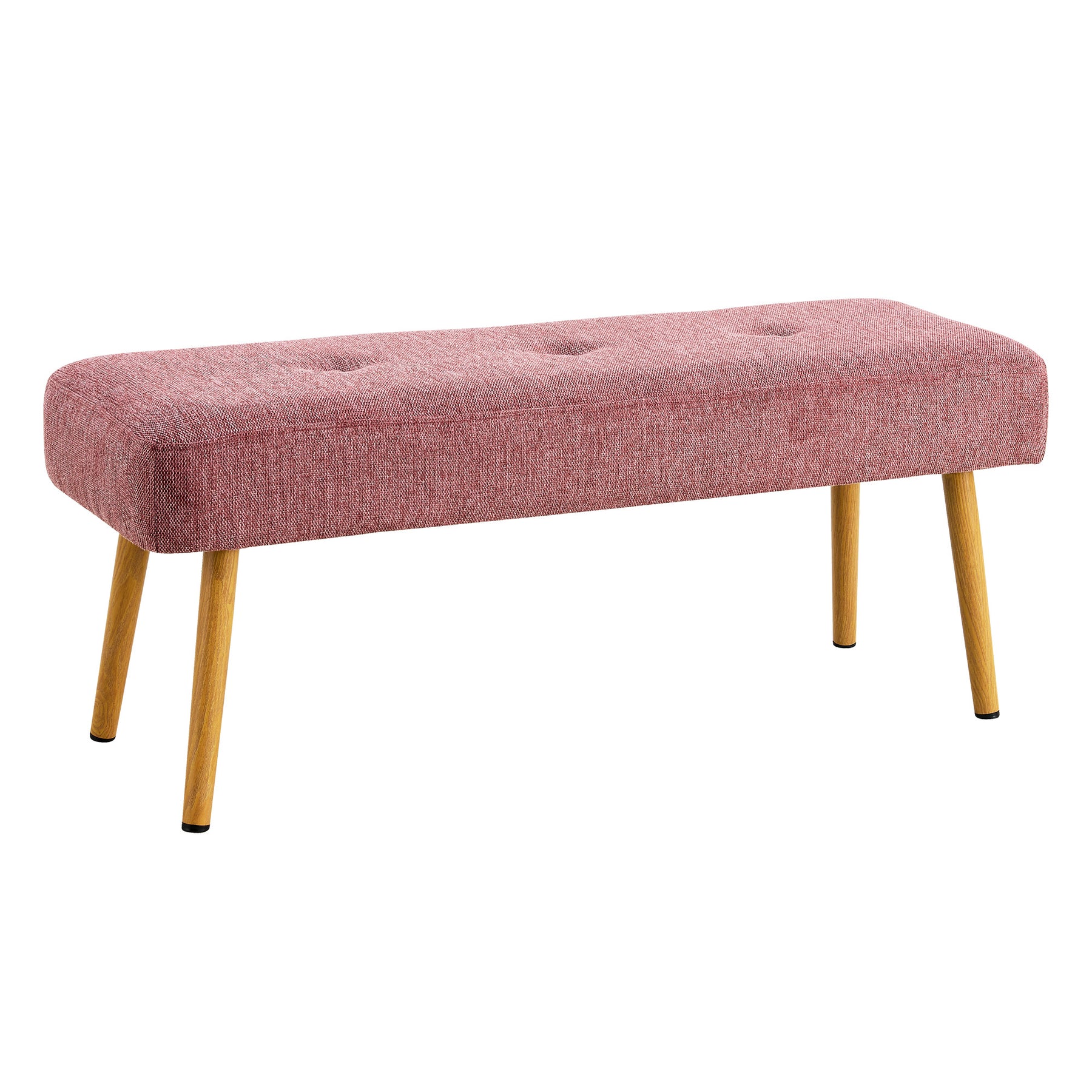 Pink Linen Upholstered Bench