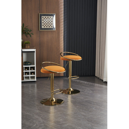 velvet Padded 360° Swivel Bar Stools (Set of 2)