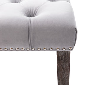 Gray Tufted Bench