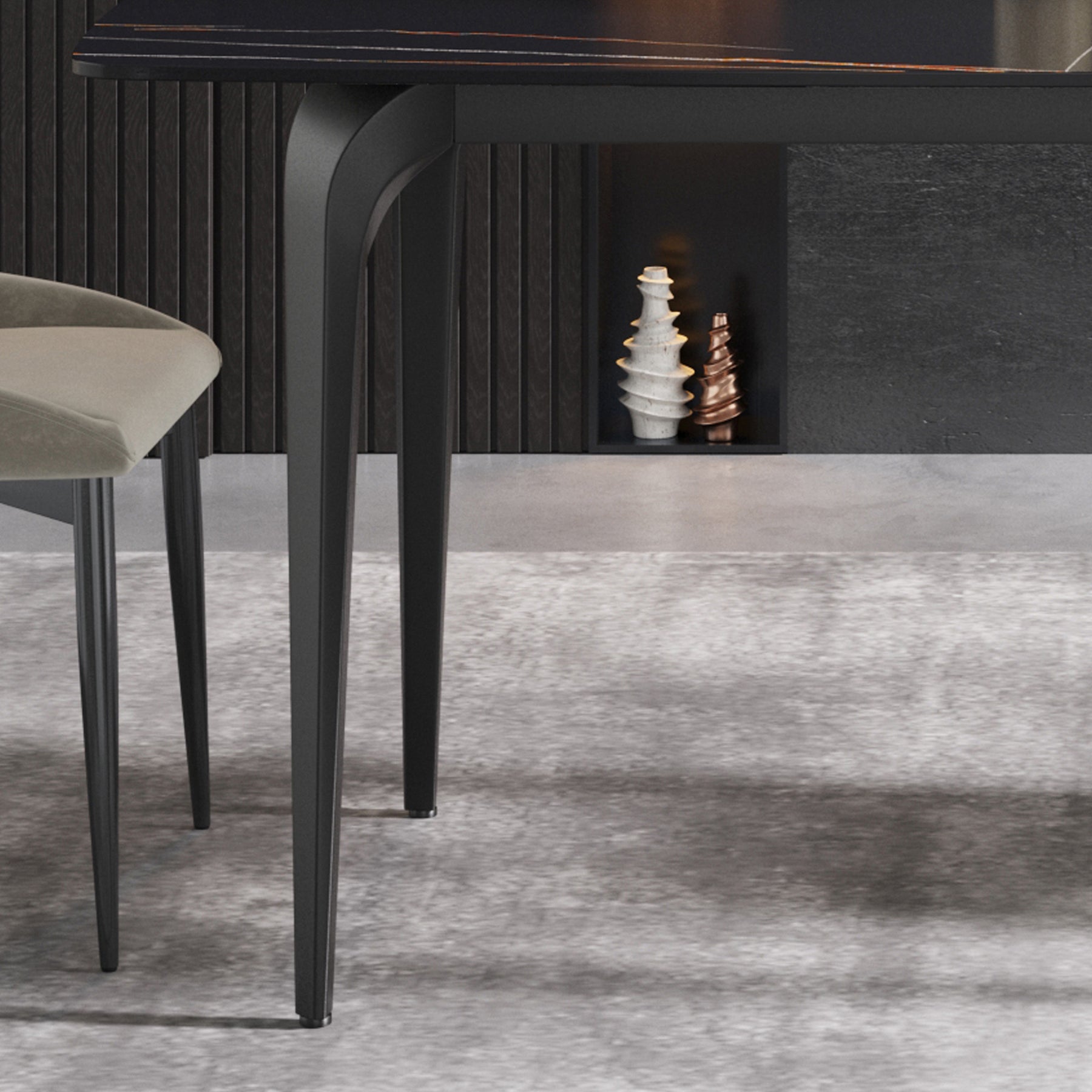 Modern artificial stone black Dining Table