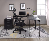 L-Shaped Writing Desk in Black Finish