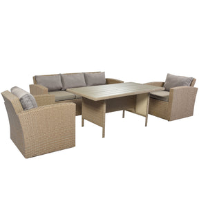 4 Piece Outdoor Patio Furniture Sofas Conversation Set