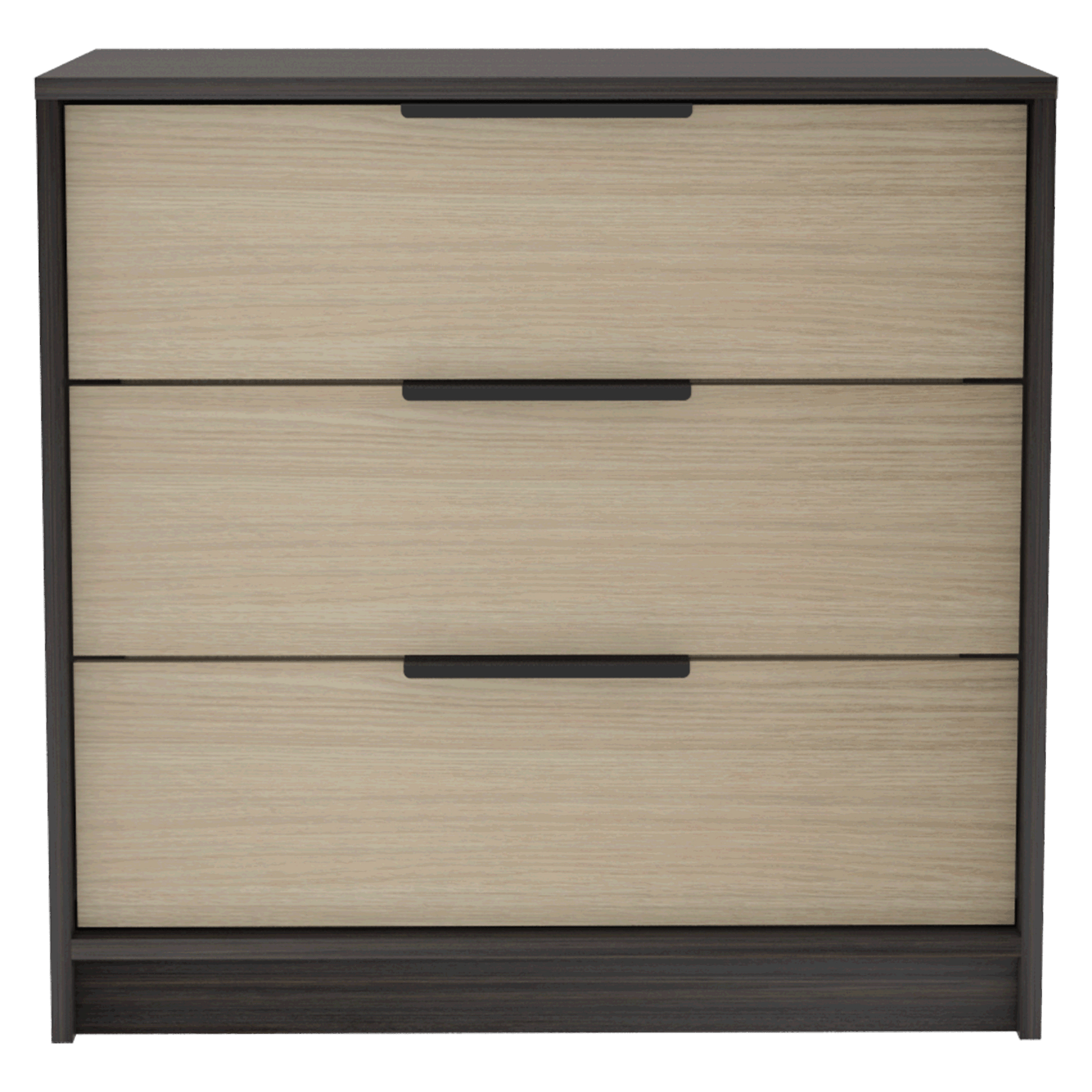 Cannon 3-Drawer Rectangle Dresser Black Wengue and Light Oak