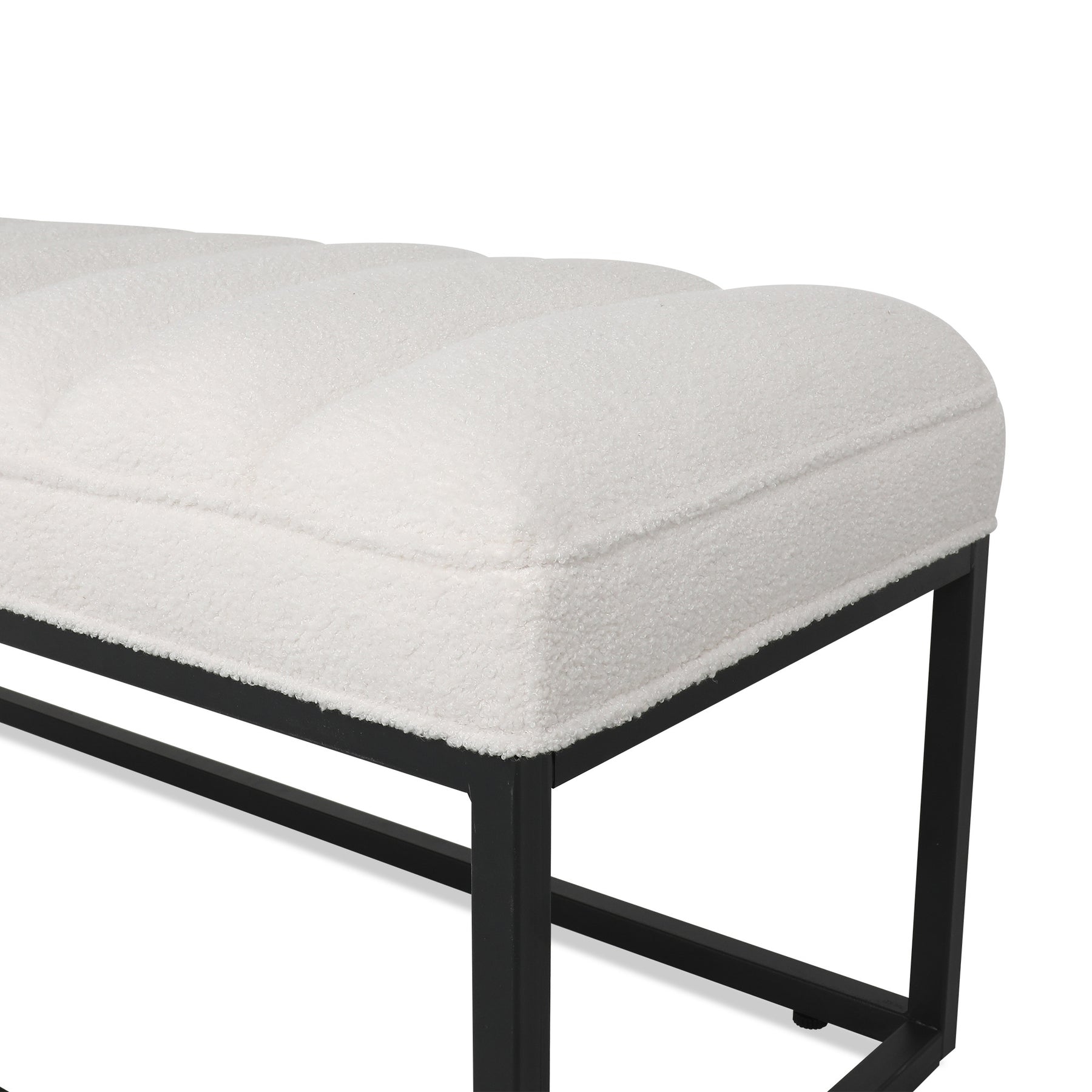 Upholstered Bench with Metal Base for Bedroom and Entryway