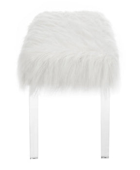 Faux Fur White Bench