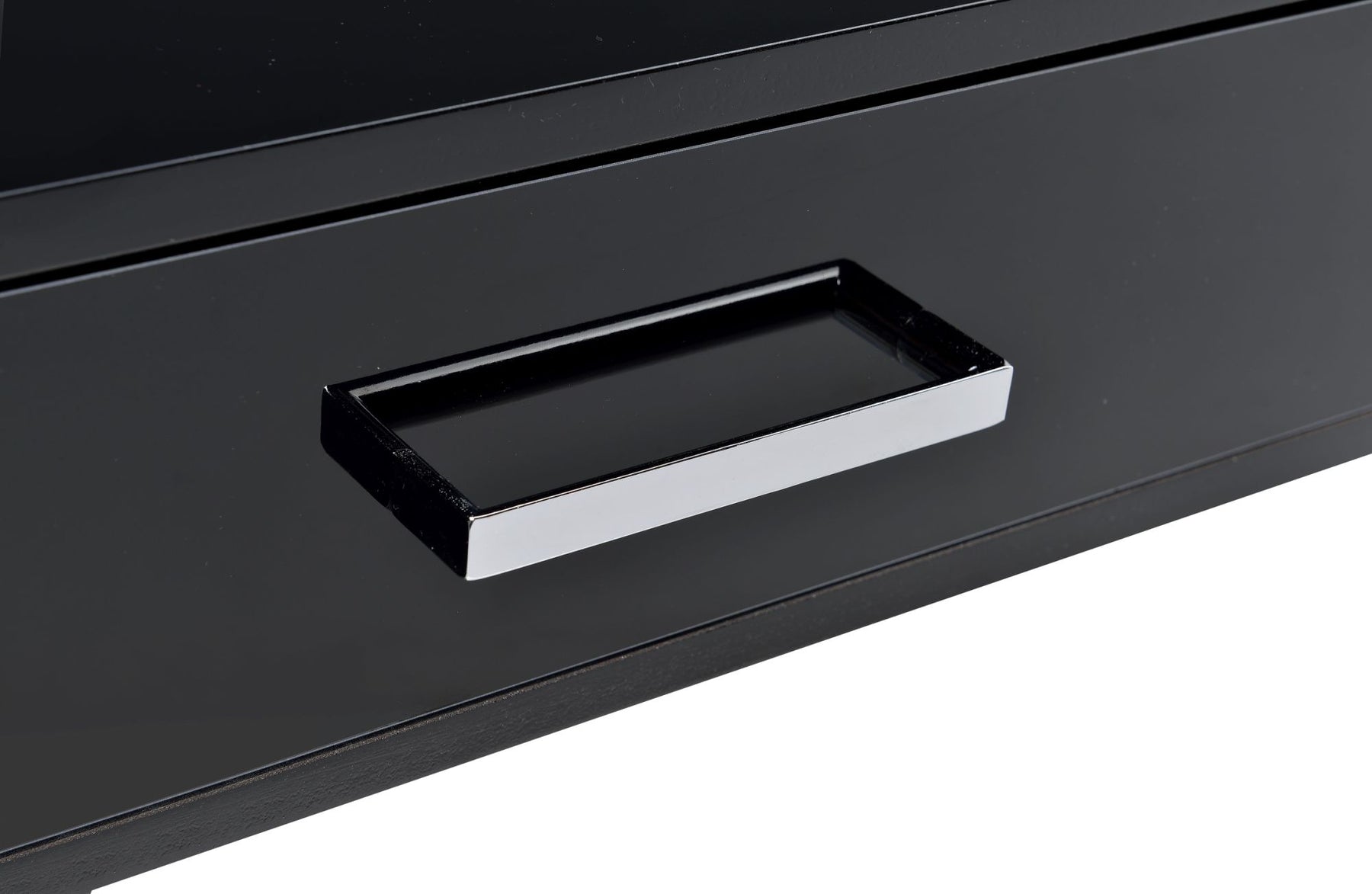 Coleen Writing Desk in Black High Gloss & Chrome