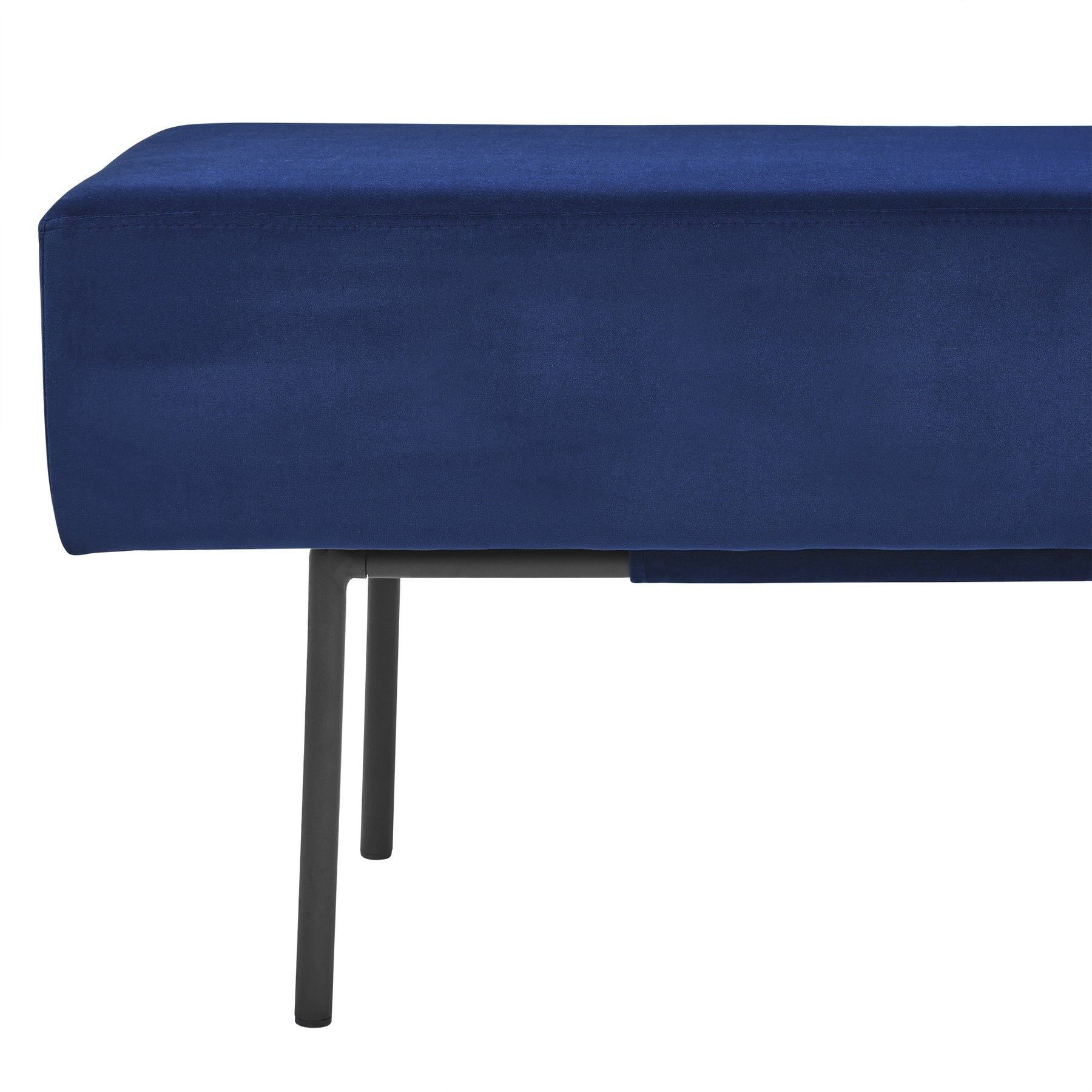 Blue Contemporary Style Bedroom Velvet Upholstered Bench