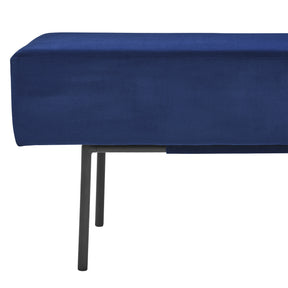 Blue Contemporary Style Bedroom Velvet Upholstered Bench