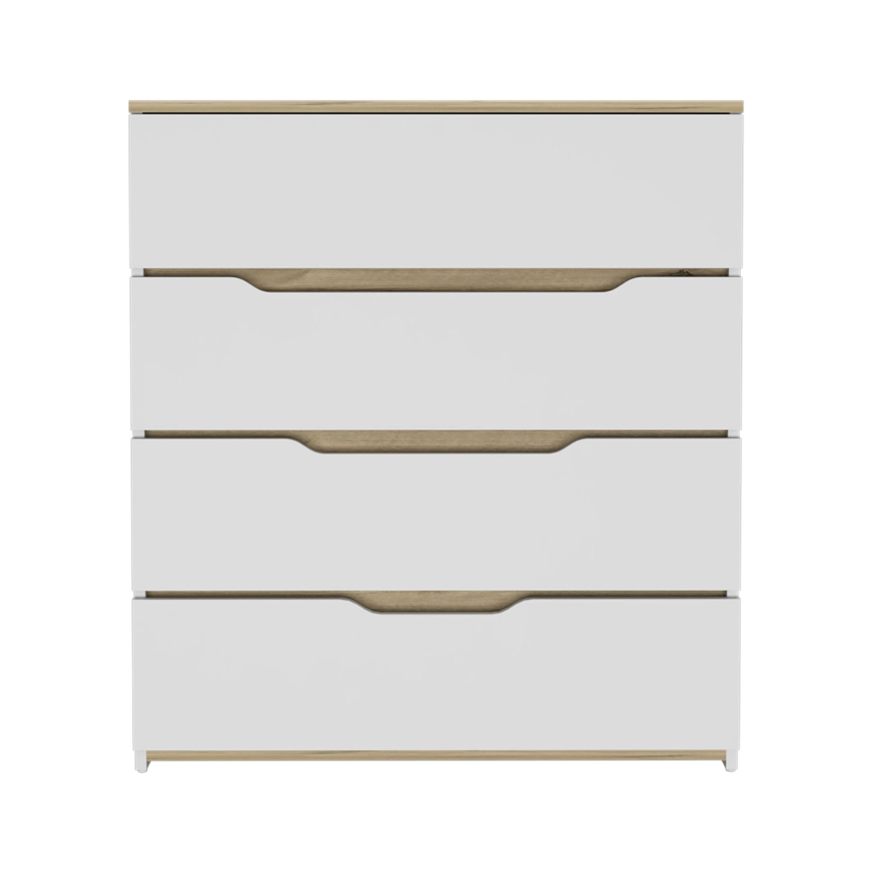 Lynbrook 4-Drawer Dresser White and Light Oak