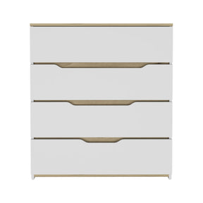 Lynbrook 4-Drawer Dresser White and Light Oak