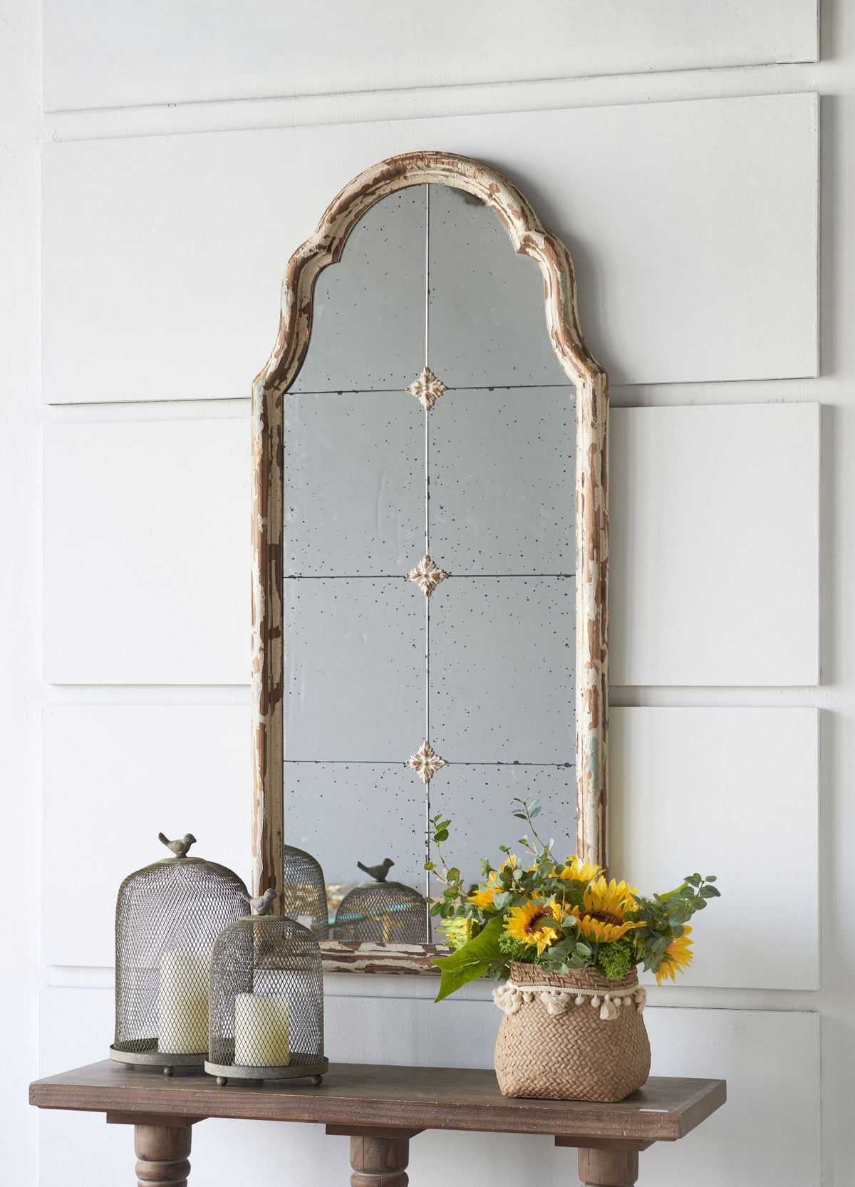 Large Cream & Gold Framed Wall Mirror