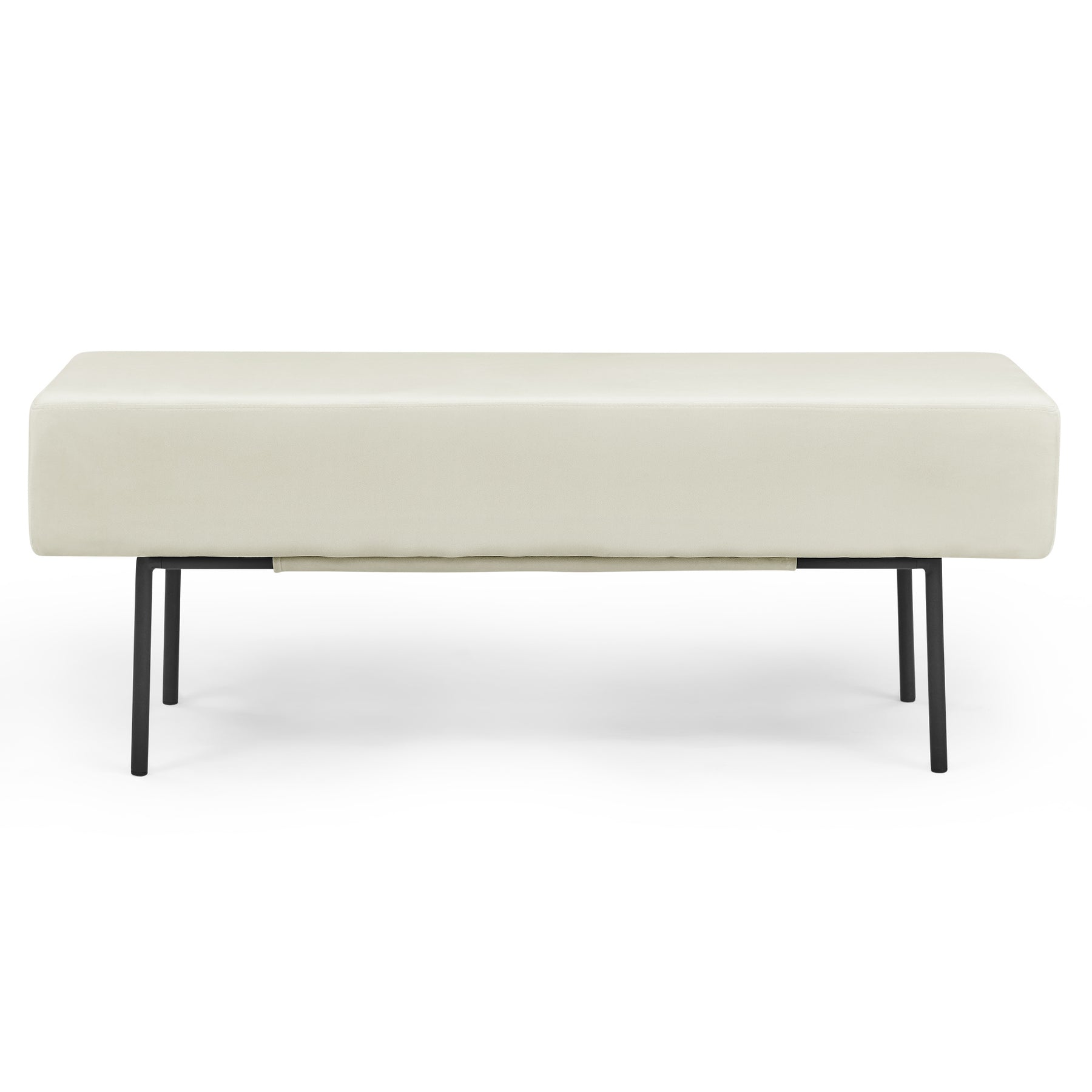 Beige Contemporary Style Bedroom Velvet Upholstered Bench