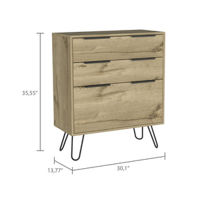 Augusta Dresser with Hairpin Legs - Three Drawers Wide (Light Oak)