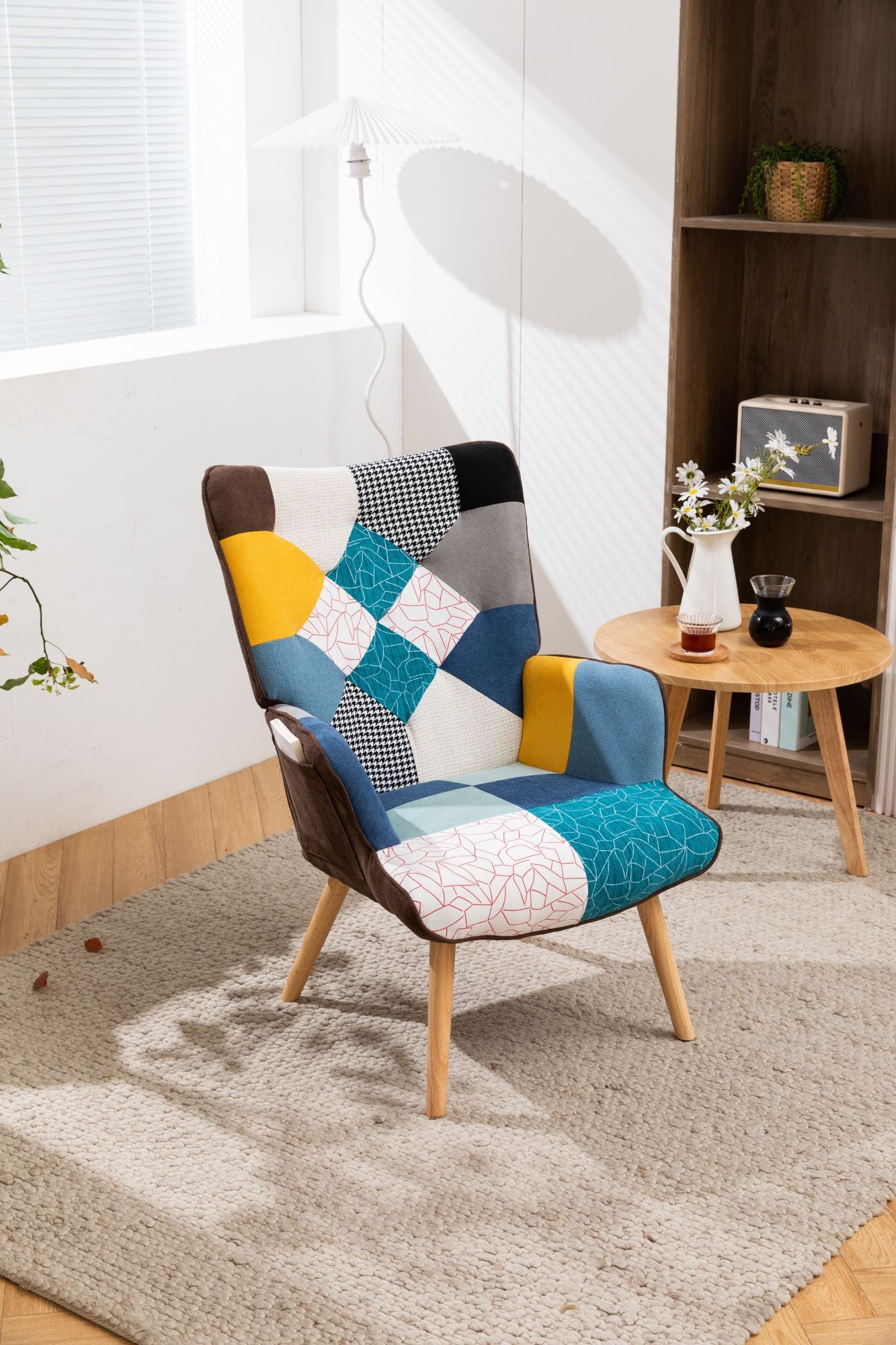 Modern Patchwork Accent Lounge Chair