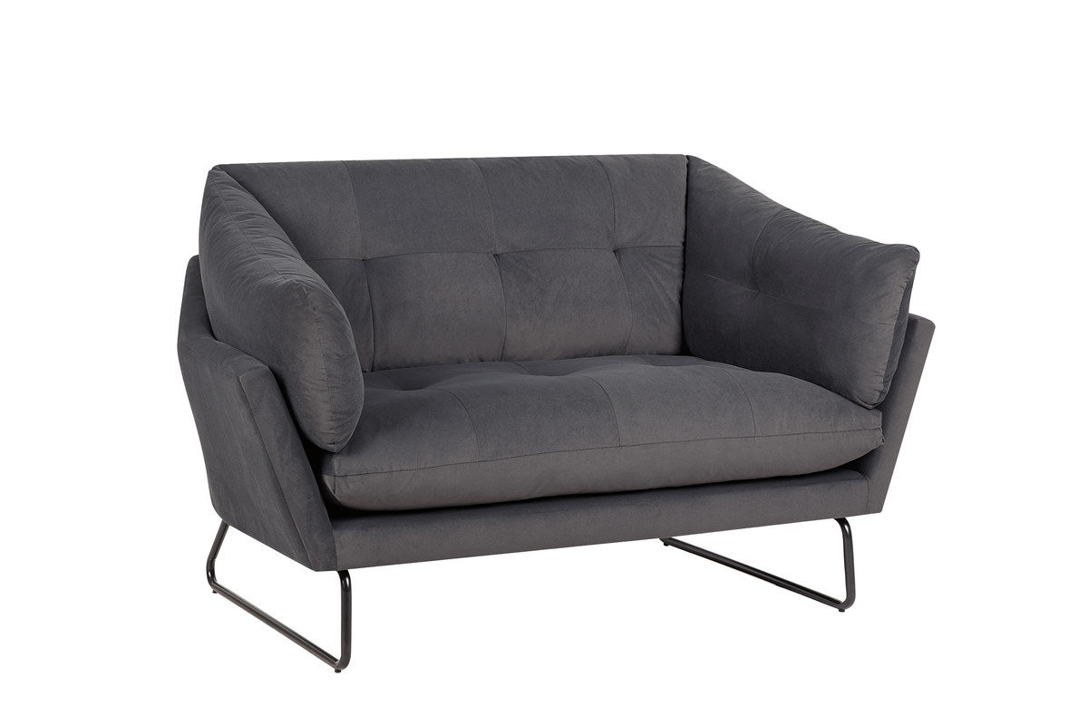 Karla Dark Gray Velvet Loveseat