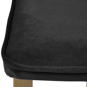 Upholstered Velvet Bench with Golden Legs (Black)