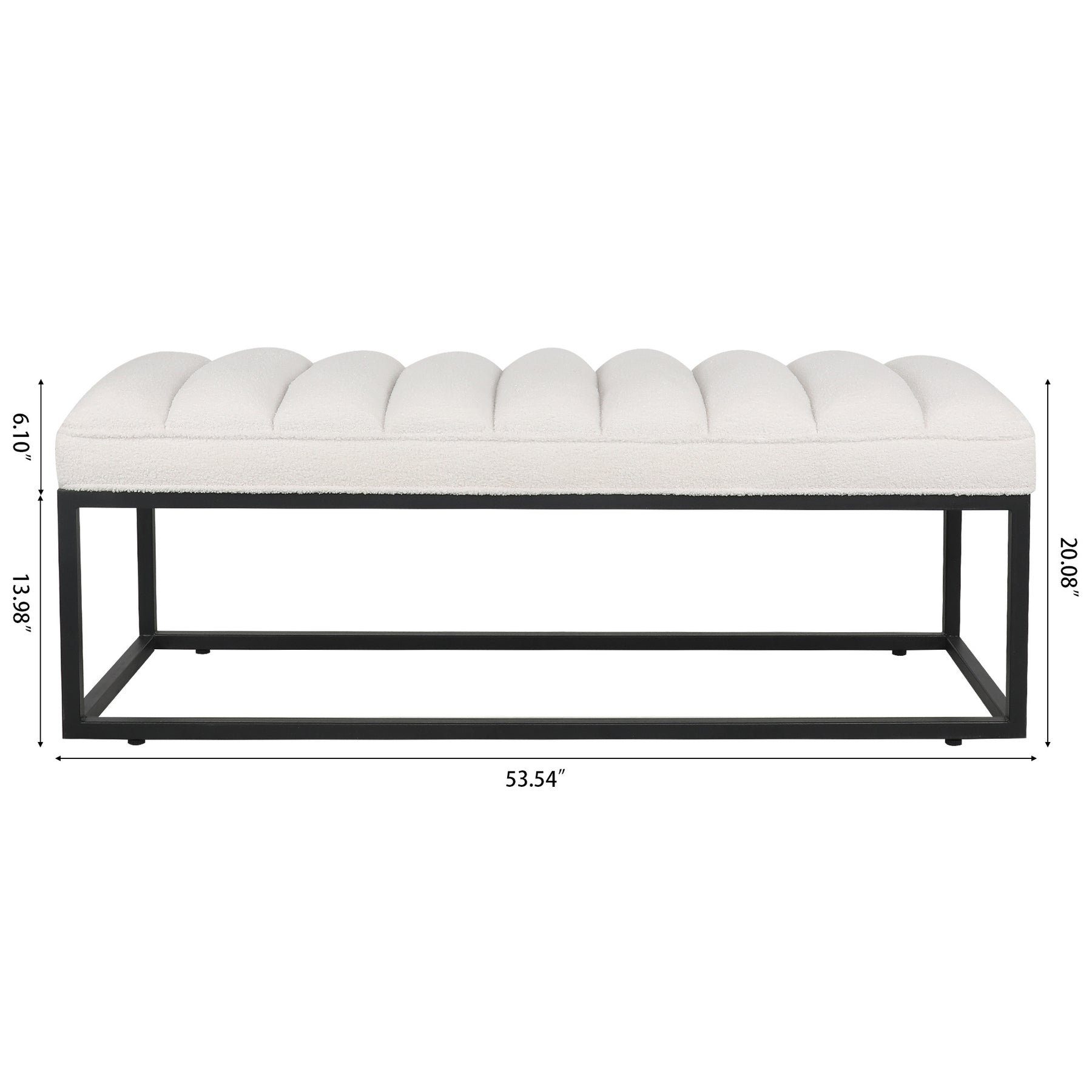 Upholstered Bench with Metal Base for Bedroom and Entryway