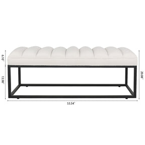 Upholstered Bench with Metal Base for Bedroom and Entryway