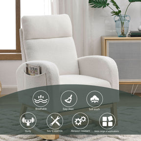 Modern Accent High Backrest Rocking Lounge Chair