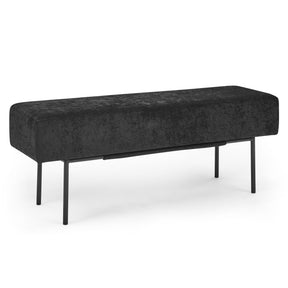 Black Contemporary Style Bedroom Chenille Upholstered Bench