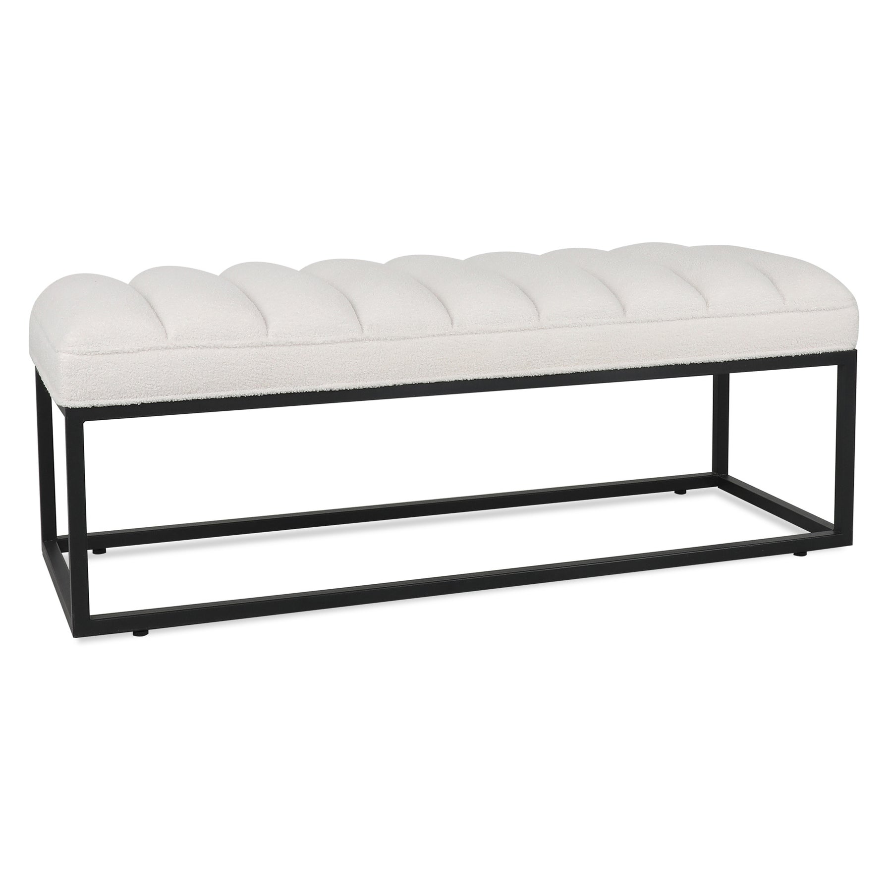 Upholstered Bench with Metal Base for Bedroom and Entryway