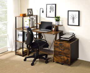 Nypho Writing Desk in Weathered Oak & Black Finish