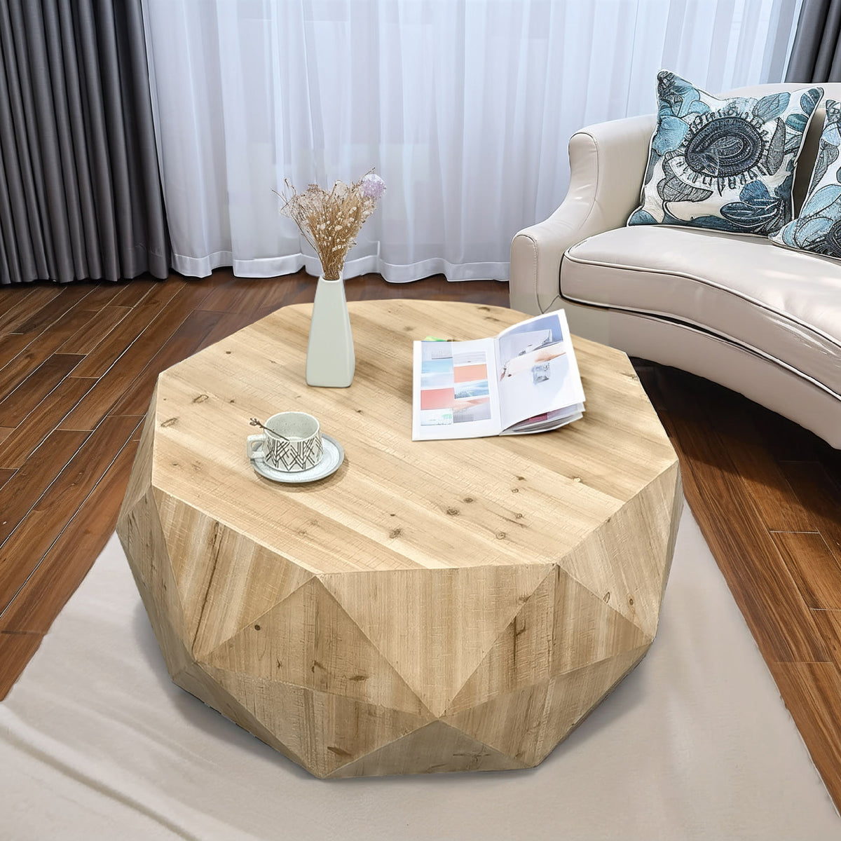 Three-dimensional Embossed Pattern Coffee Table