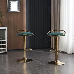 velvet Padded 360° Swivel Bar Stools (Set of 2)