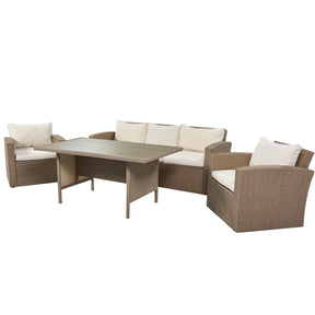 4 Piece Outdoor Patio Furniture Sofas Conversation Set